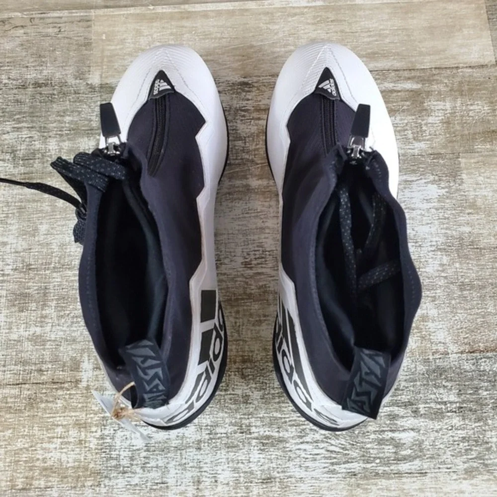 Adidas Nasty Ultra Mens Shoe Sz 11.5 White Black Mid Top Lace-Up Football Cleats